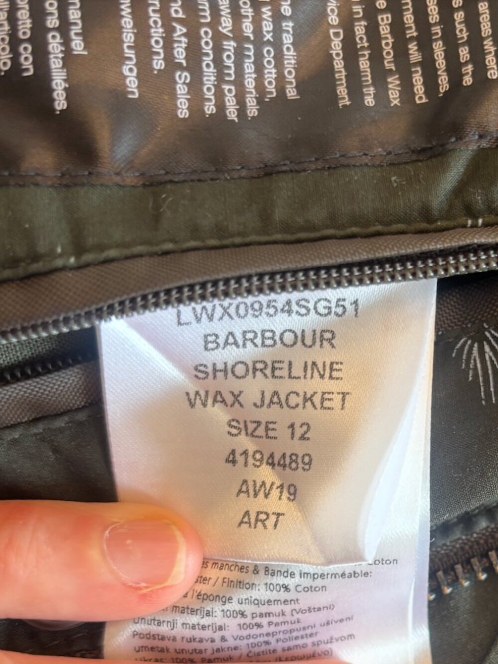 Barbour Shoreline Waxed Jacket Women's US 8 Olive Green - Picture 11 of 13